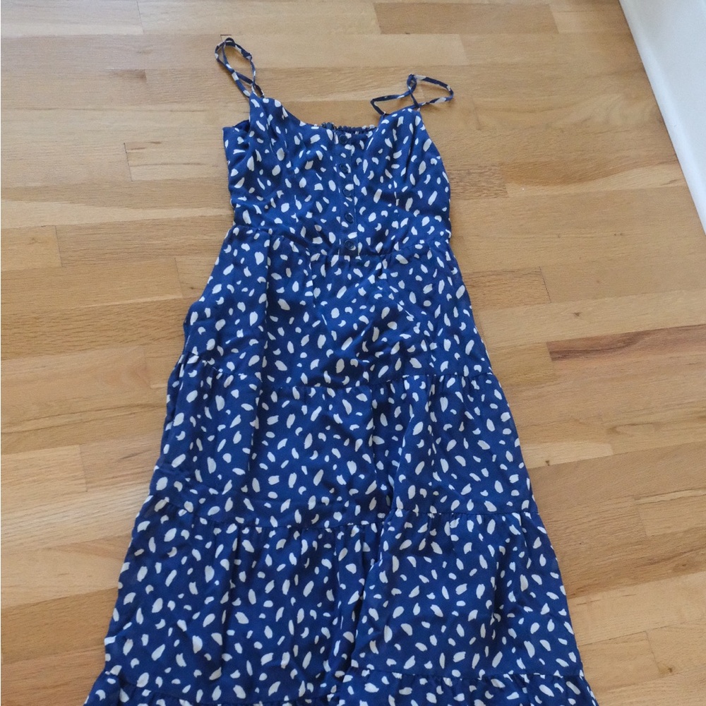 Reformation Royal Blue and White Dress